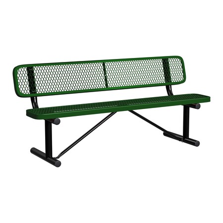 Bench/Back, Portable, 6ft., Blk/Grn MPN:B6WBP-BLACK GREEN