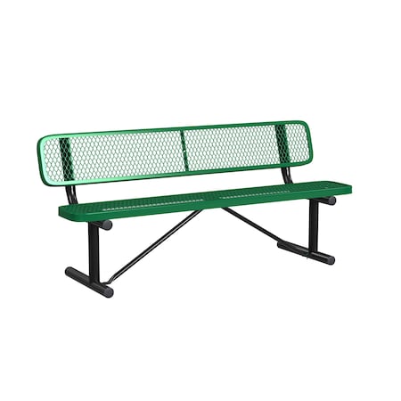 Leisure Craft 6 FT Outdoor Bench with Back, Portable, Green MPN:B6WBP-GREEN