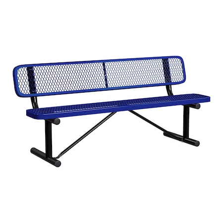 Bench/Back, Portable, 6ft., Navy MPN:B6WBP-NAVY