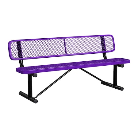 Bench/Back, Portable, 6ft., Purple MPN:B6WBP-PURPLE