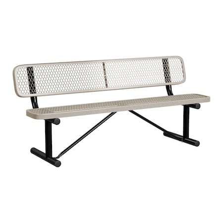 Bench/Back, Portable, 6ft., Sandstone MPN:B6WBP-SANDSTONE