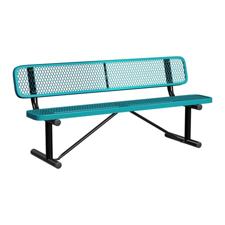Bench/Back, Portable, 6ft., Teal MPN:B6WBP-TEAL