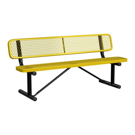 Bench/Back, Portable, 6ft., Yellow MPN:B6WBP-YELLOW