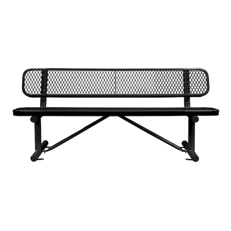 Bench/Back, Surface Mount, 6ft., Black MPN:B6WBSM-BLACK