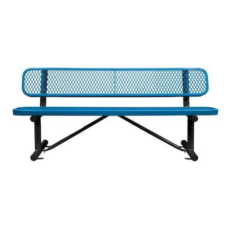 Bench/Back, Surface Mount, 6ft., Blue MPN:B6WBSM-BLUE