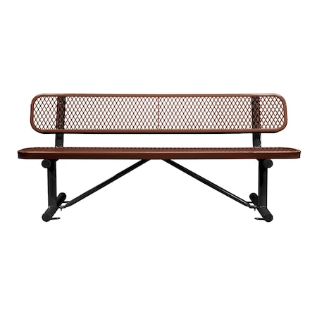 Bench/Back, Surface Mount, 6ft., Brown MPN:B6WBSM-BROWN