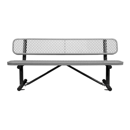 Bench/Back, Surface Mount, 6ft., Granite MPN:B6WBSM-GRANITE
