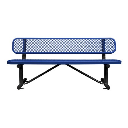 Bench/Back, Surface Mount, 6ft., Navy MPN:B6WBSM-NAVY