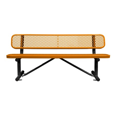 Bench/Back, Surface Mount, 6ft., Orange MPN:B6WBSM-ORANGE