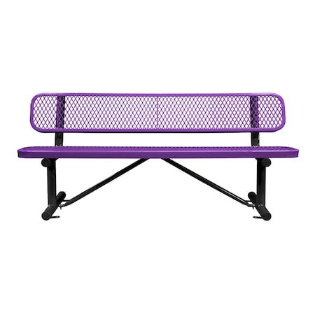 Bench/Back, Surface Mount, 6ft., Purple MPN:B6WBSM-PURPLE