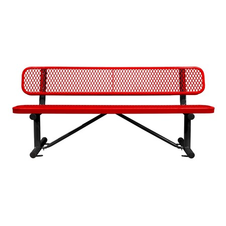 Bench/Back, Surface Mount, 6ft., Red MPN:B6WBSM-RED