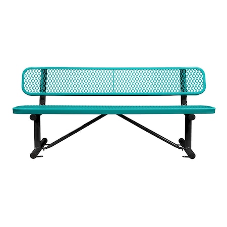 Bench/Back, Surface Mount, 6ft., Teal MPN:B6WBSM-TEAL