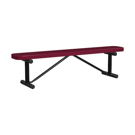Portable, Bench w/o Back, 6ft., Burgundy MPN:B6XPP-BURGUNDY