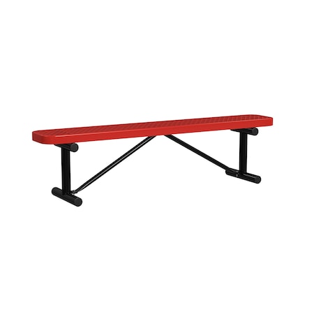 Leisure Craft 6 FT Outdoor Bench without Back, Portable, Red MPN:B6XPP-RED