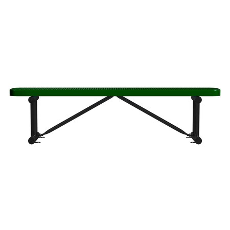 Bench w/o Back, Surface Mount, 6ft, Blk/Grn MPN:B6XPSM-BLACK GREEN