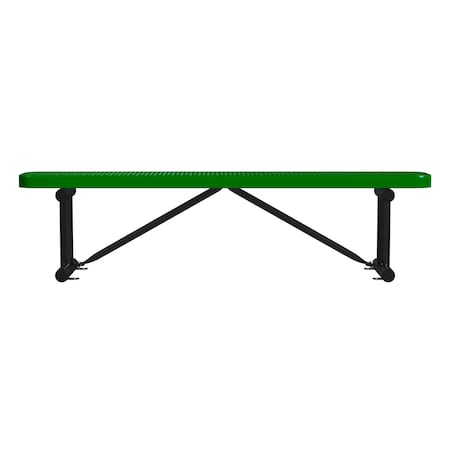 Bench w/o Back, Surface Mount, 6ft., Green MPN:B6XPSM-GREEN
