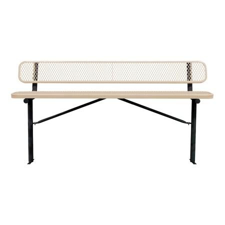 Bench/Back, Ingroud Mount, 8ft., Beige MPN:B8WBIG-BEIGE