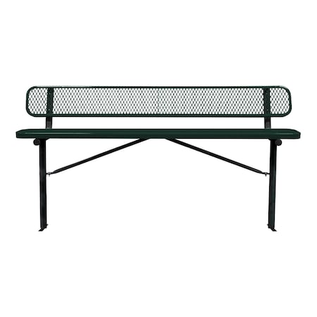 Bench/Back, Ingroud Mount, 8ft., Blk/Grn MPN:B8WBIG-BLACK GREEN