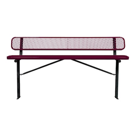 Bench/Back, Ingroud Mount, 8ft., Burgundy MPN:B8WBIG-BURGUNDY