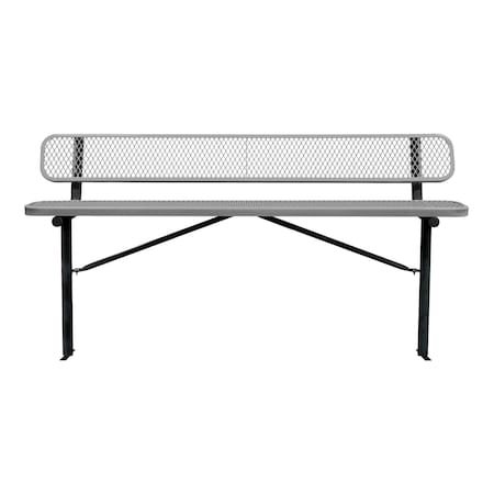 Bench/Back, Ingroud Mount, 8ft., Gray MPN:B8WBIG-GRAY