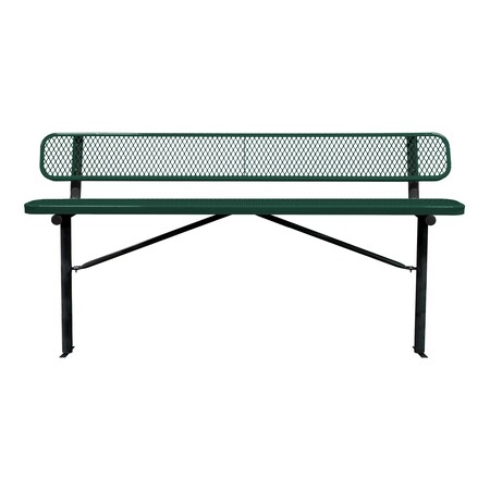 Bench/Back, Ingroud Mount, 8ft., Green MPN:B8WBIG-GREEN