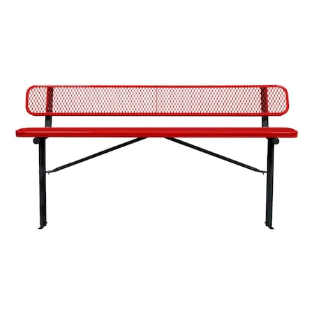 Bench/Back, Ingroud Mount, 8ft., Red MPN:B8WBIG-RED