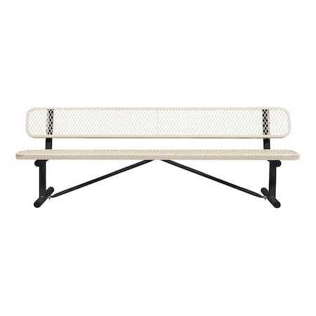 Portable, Bench with Back, 8ft., Sandstone MPN:B8WBP-SANDSTONE