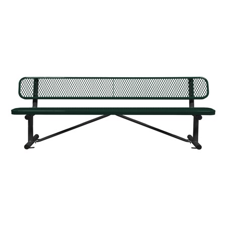 Bench/Back, Surface Mount, 8ft., Blk/Grn MPN:B8WBSM-BLACK GREEN