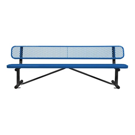 Bench/Back, Surface Mount, 8ft., Blue MPN:B8WBSM-BLUE