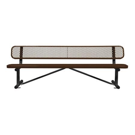 Bench/Back, Surface Mount, 8ft., Brown MPN:B8WBSM-BROWN