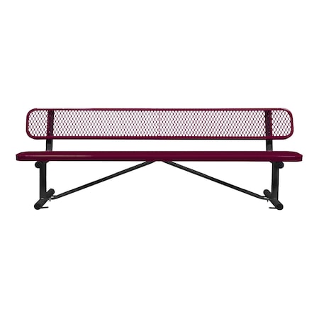 Bench/Back, Surface Mount, 8ft., Burgundy MPN:B8WBSM-BURGUNDY