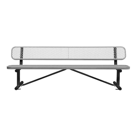 Bench/Back, Surface Mount, 8ft., Granite MPN:B8WBSM-GRANITE