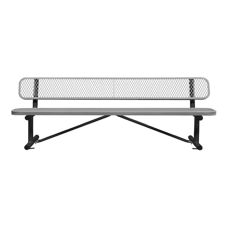 Bench/Back, Surface Mount, 8ft., Gray MPN:B8WBSM-GRAY