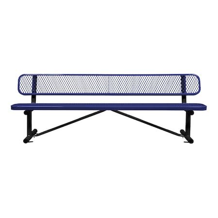 Bench/Back, Surface Mount, 8ft., Navy MPN:B8WBSM-NAVY