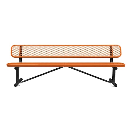 Bench/Back, Surface Mount, 8ft., Orange MPN:B8WBSM-ORANGE