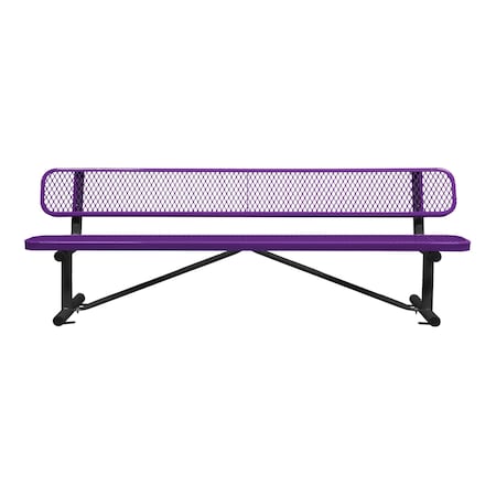 Bench/Back, Surface Mount, 8ft., Purple MPN:B8WBSM-PURPLE