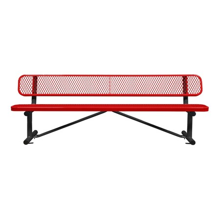 Bench/Back, Surface Mount, 8ft., Red MPN:B8WBSM-RED