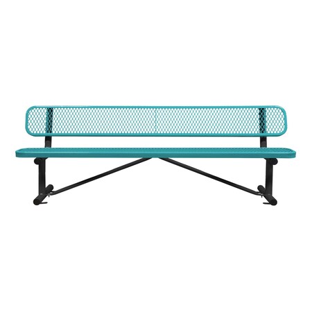 Bench/Back, Surface Mount, 8ft., Teal MPN:B8WBSM-TEAL