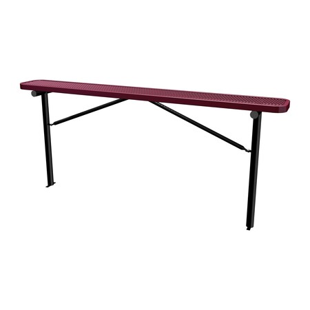 Bench w/oBack, Ingroud Mount, 8ft, Burgundy MPN:B8XPIG-BURGUNDY
