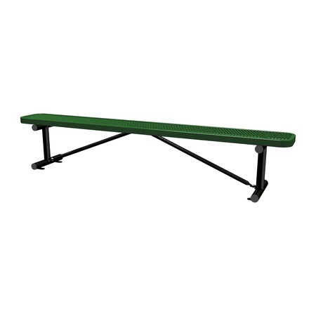 Bench w/o Back, Surfce Mount, 8ft., Blk/Grn MPN:B8XPSM-BLACK GREEN