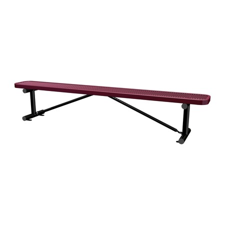 Bench w/o Back, Surfce Mount, 8ft, Burgundy MPN:B8XPSM-BURGUNDY