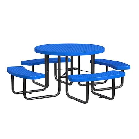 Round Picnic Table, Blue, In Ground Mount, 46 in MPN:T46ROIG-BLUE