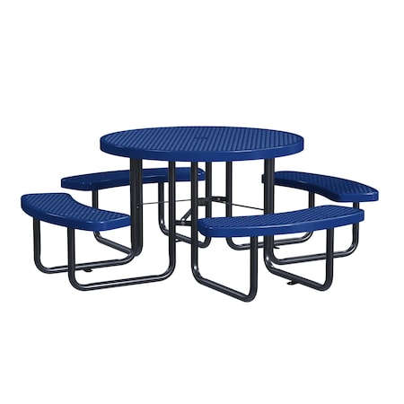 Round Picnic Table, Navy, In Ground Mount, 46 in MPN:T46ROIG-NAVY