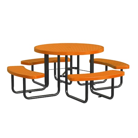 Round Picnic Table, Orange, In Ground Mount, 46 in MPN:T46ROIG-ORANGE