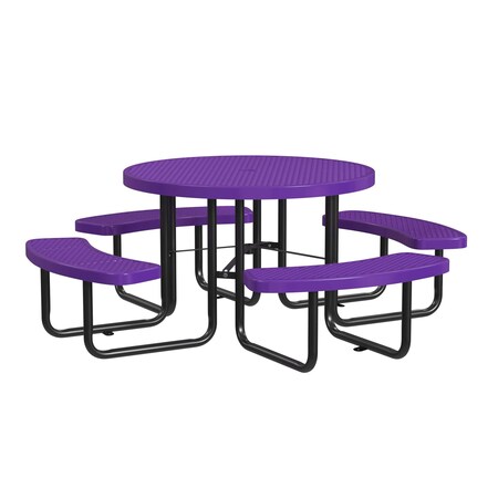 Round Picnic Table, Purple, In Ground Mount, 46 in MPN:T46ROIG-PURPLE