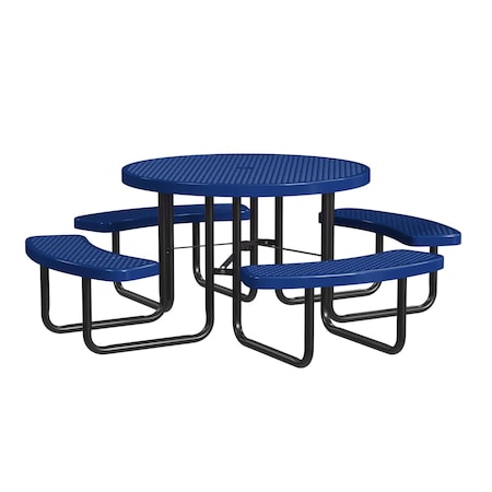 Round Portable Picnic Table, Navy, 46 in MPN:T46ROP-NAVY