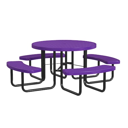 Round Portable Picnic Table, Purple, 46 in MPN:T46ROP-PURPLE