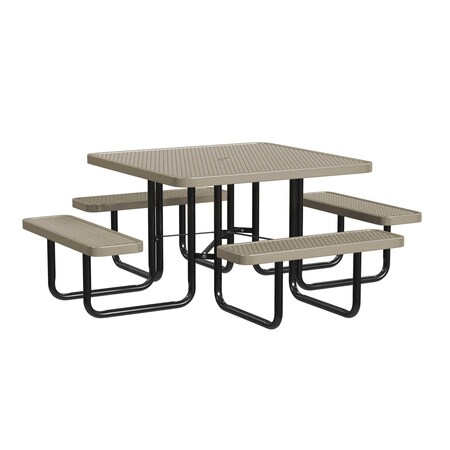Square Portable Picnic Table, Beige, 46 in L MPN:T46SQP-BEIGE