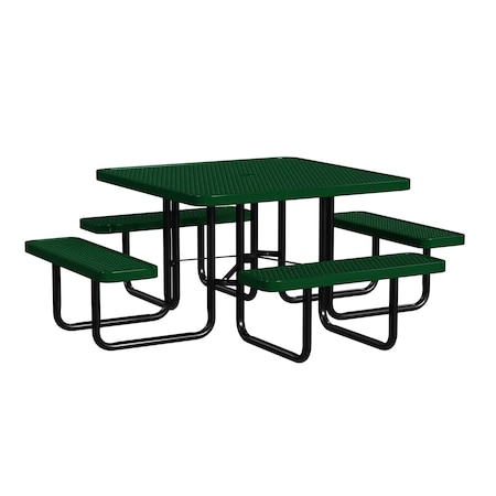 Square Portable Picnic Table, Black/Green, 46 in MPN:T46SQP-BLACK GREEN