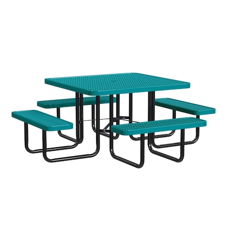Square Portable Picnic Table, Teal, 46 in MPN:T46SQP-TEAL